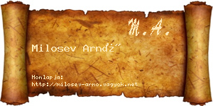 Milosev Arnó névjegykártya